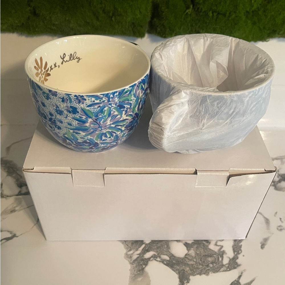 Lilly Pulitzer 12oz Floral Ceramic Coffee/Tea Mug with Gold Handle - Set of 2